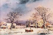 George Henry Durrie The Half-Way House oil painting